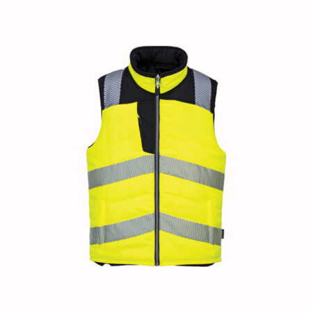 Kahtpidi kantav vest BoSafety CAN Hi-vis kollane/must