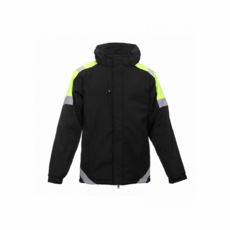 Softshell-jope BoSafety ATLANTA kõrgnähtavusega, must/kollane