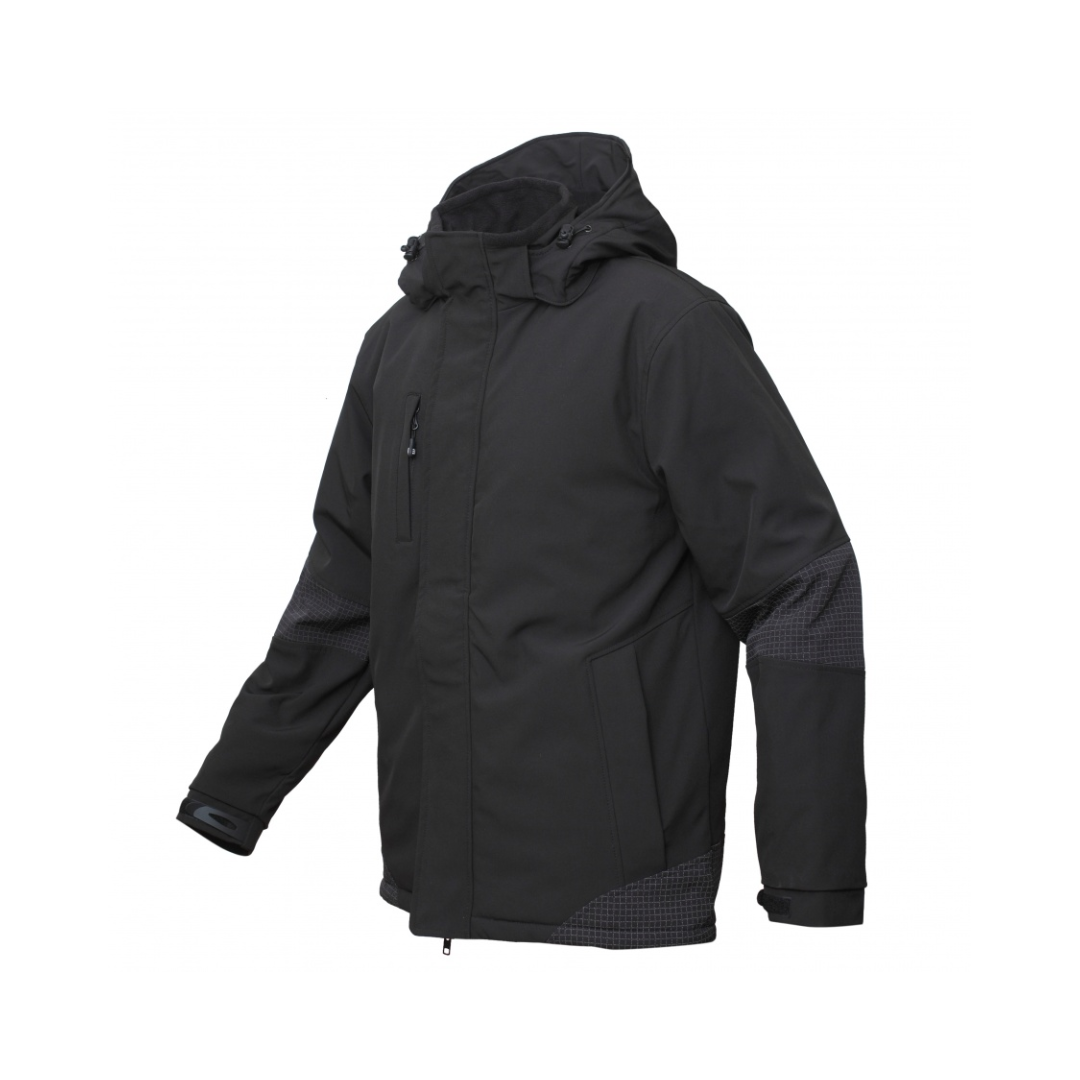 Softshell-jope BoSafety ATLANTA helkivate detailidega, must - Pilt 3