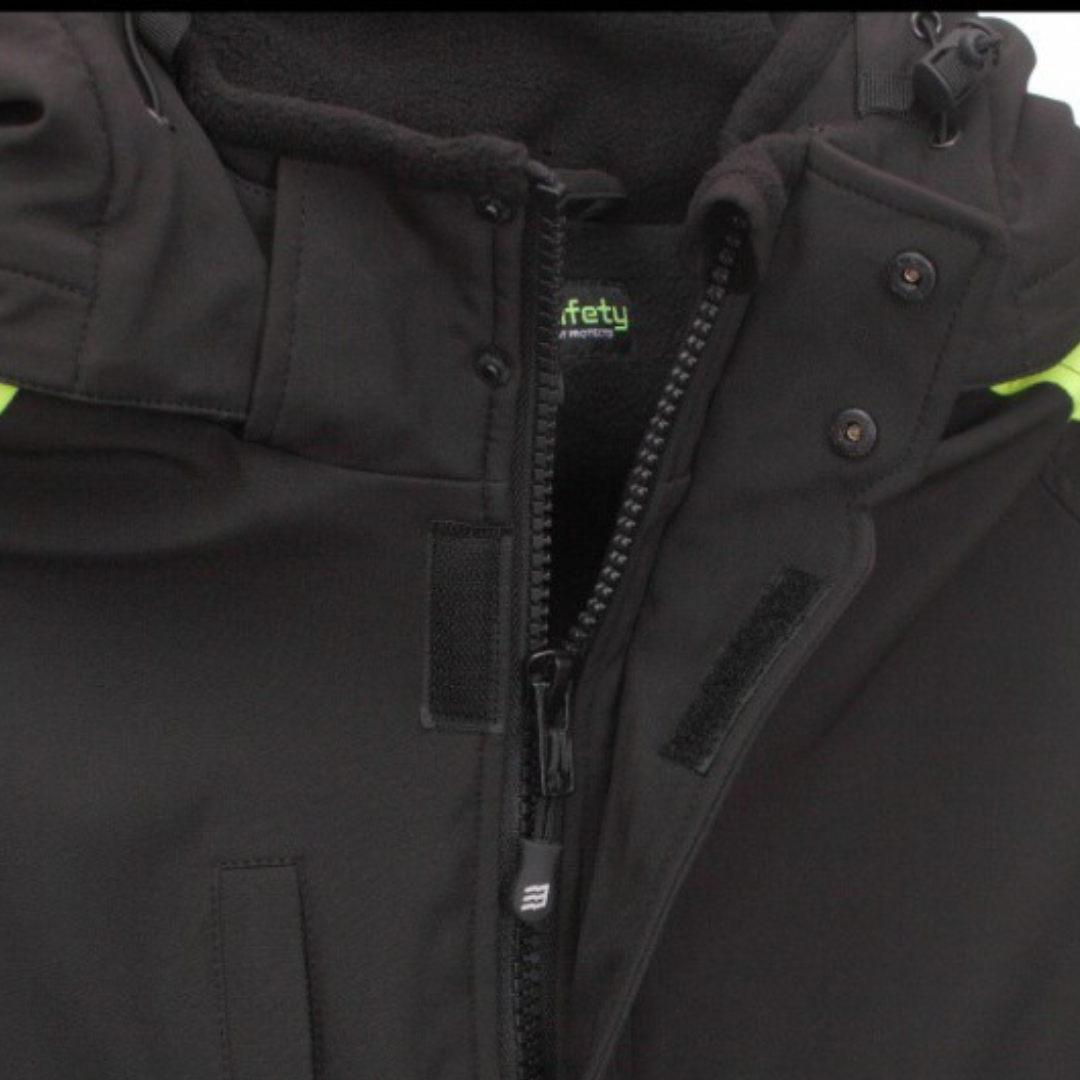 Softshell-jope BoSafety ATLANTA kõrgnähtavusega, must/kollane - Pilt 4