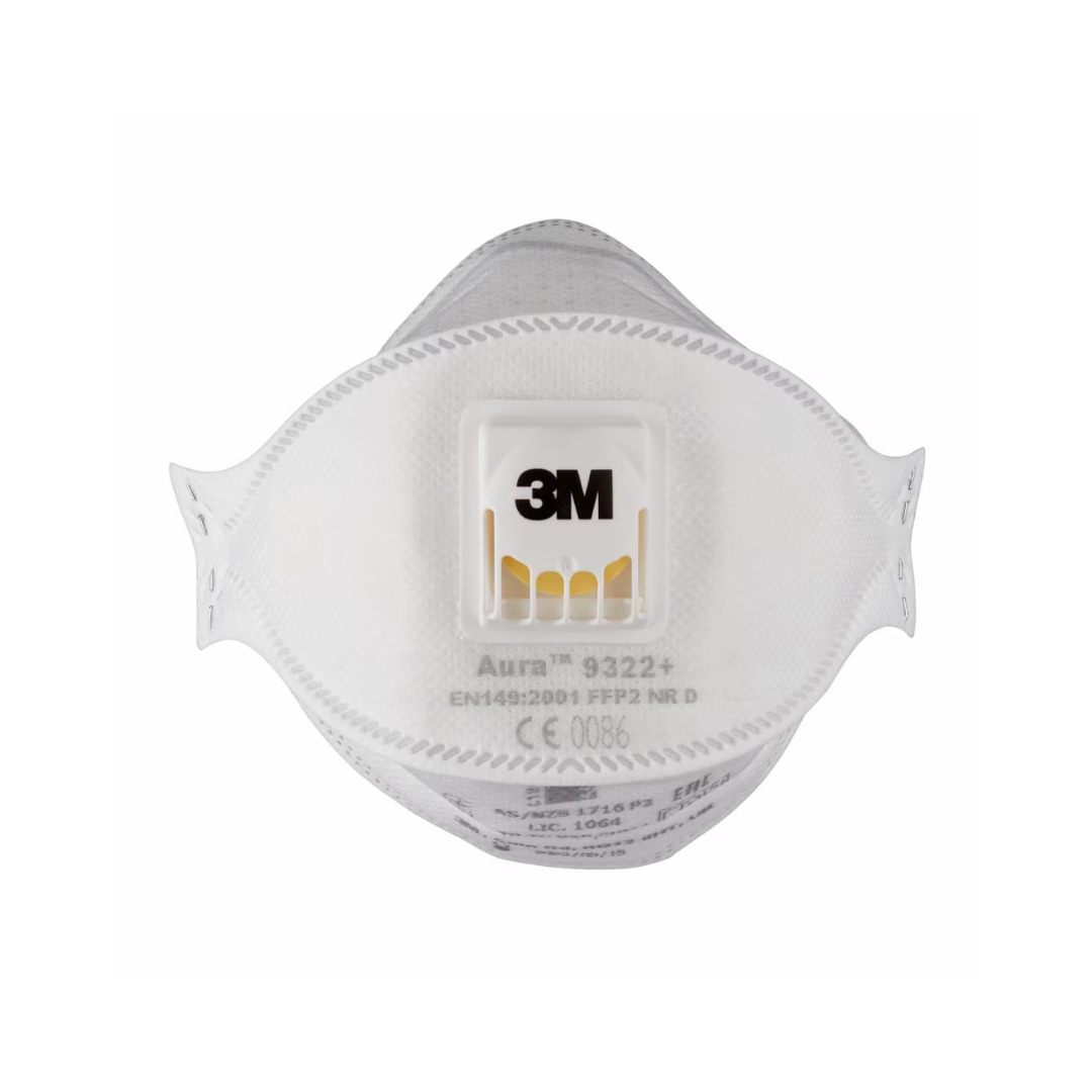 3M™ Aura™ osakesterespiraator, FFP2, klapiga, 9322+