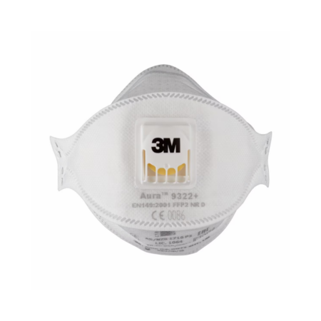 3M™ Aura™ osakesterespiraator, FFP2, klapiga, 9322+